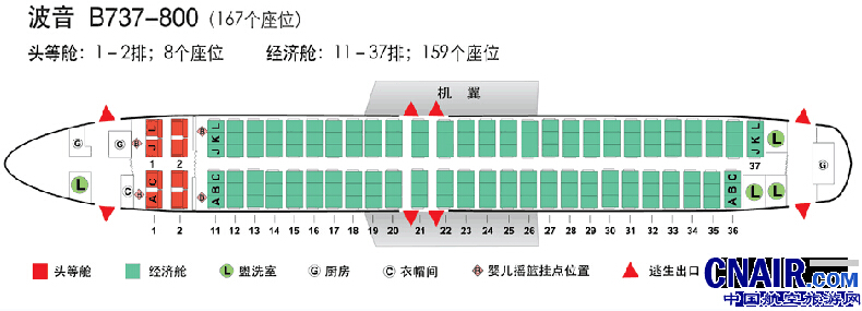 波音737—800飞机座位图