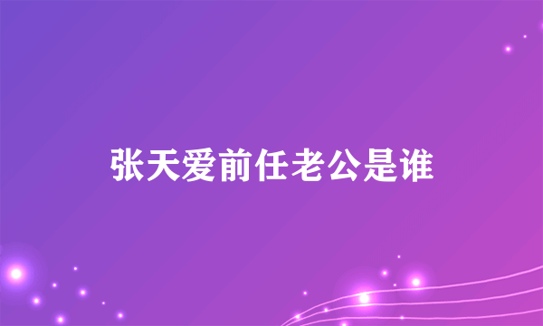 张天爱前任老公是谁