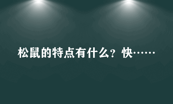 松鼠的特点有什么？快……