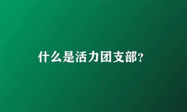 什么是活力团支部？