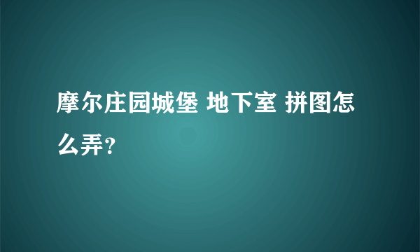 摩尔庄园城堡 地下室 拼图怎么弄？