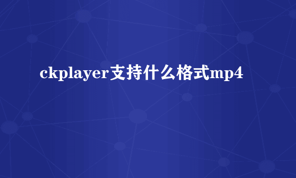 ckplayer支持什么格式mp4