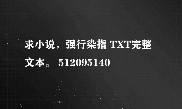 求小说，强行染指 TXT完整文本。 512095140